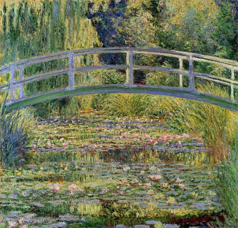 water-lily-pond-with-japanese-bridge